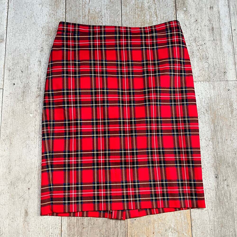 J. Crew Red Tartan Plaid A-Line Mini Skirt